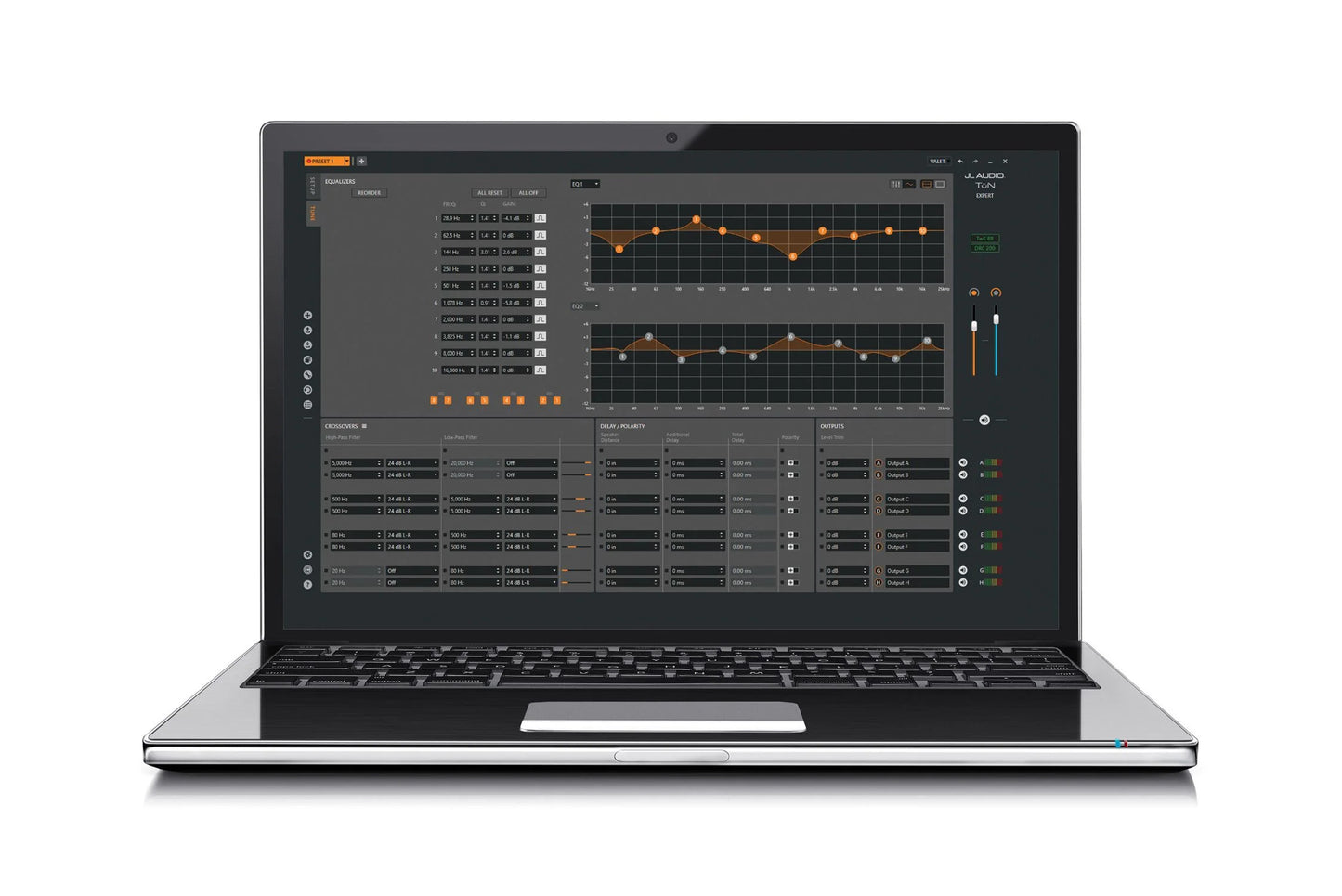 JL Audio TwK-88 System Tuning DSP controlled by TüN software, 8-ch. Analog & Digital Inputs / 8-ch. Analog Outputs