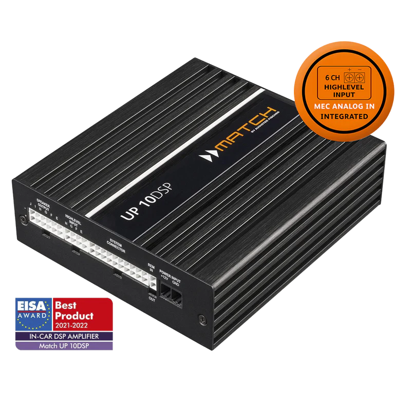 MATCH UP 10DSP With MEC ANALOG IN - 10 Channel PnP DSP Amplifier | 10 High-Level Inputs