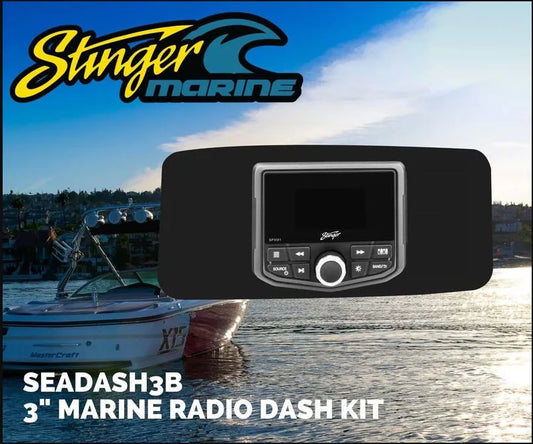 Universal Marine 3″ Radio Dash Kit – Black